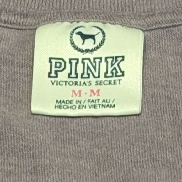 PINK VICTORIA’S SECRET Women’s Light Purple Short Sleeve V-Neck Tee Size Medium - Picture 3 of 4